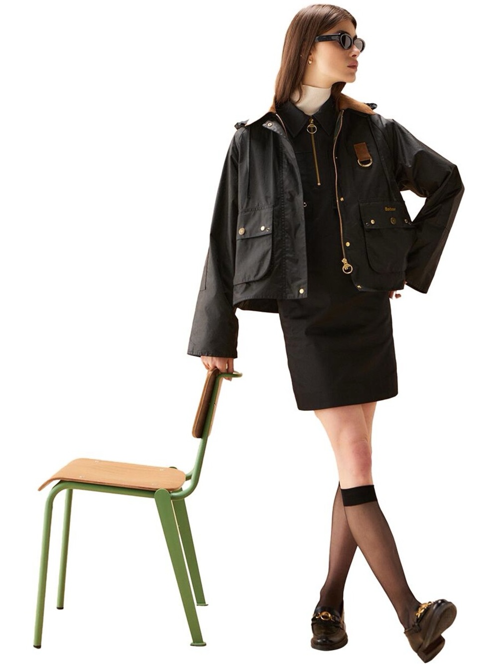 Barbour Erma Wax Jacket Black US Size 2